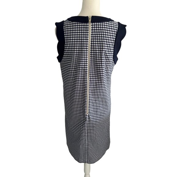 SARA CAMPBELL Blue White Gingham Plaid Shift Dress Size Small - Picture 2 of 8